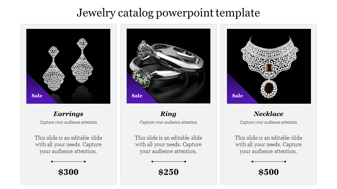 Jewelry catalog powerpoint template